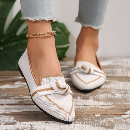 Fashion puntige Toe Bow platte schoenen