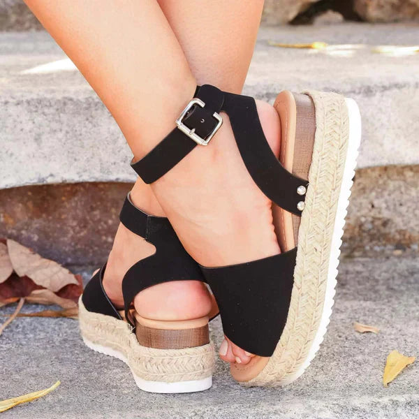 Damessandaal met platform Espadrilles