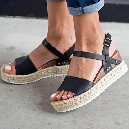 Damessandaal met platform Espadrilles