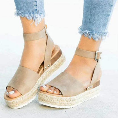 Damessandaal met platform Espadrilles