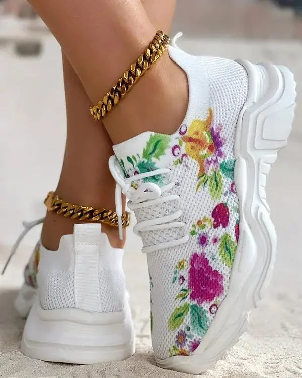 Orthopedische sneakers met bloemen