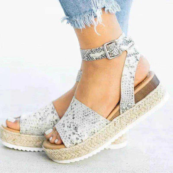 Damessandaal met platform Espadrilles