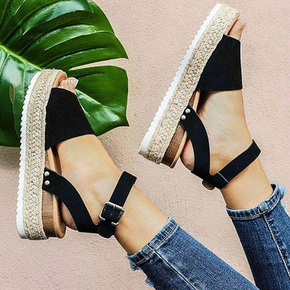 Damessandaal met platform Espadrilles