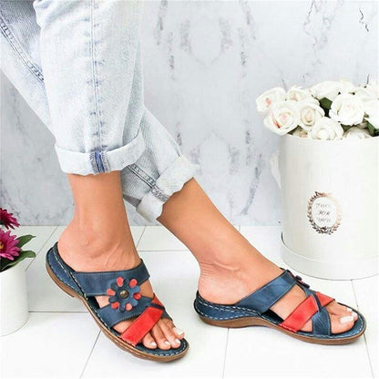 Comfortabele sandalen met bloemen