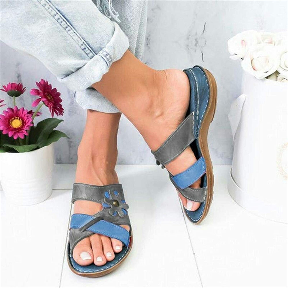 Comfortabele sandalen met bloemen