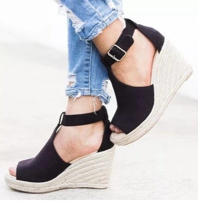 Open toe wedge comfy sandals