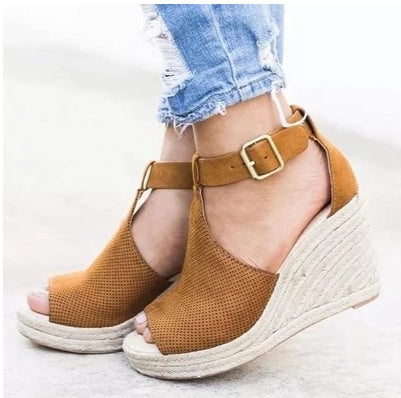 Open toe wedge comfy sandals