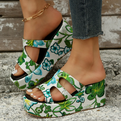 Zomerse sandalen met bloemenprint voor vrouwen