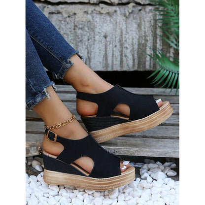 Sleek wedge heel sandals