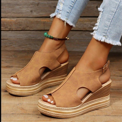 Sleek wedge heel sandals