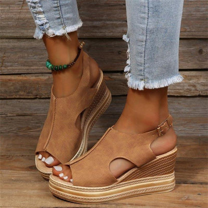 Sleek wedge heel sandals