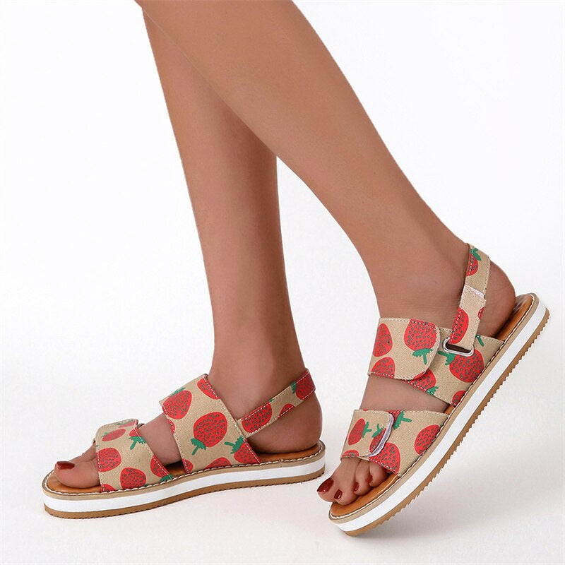 Zomer Vrouwen Fruit Multi Kleur Wedges Sandaal