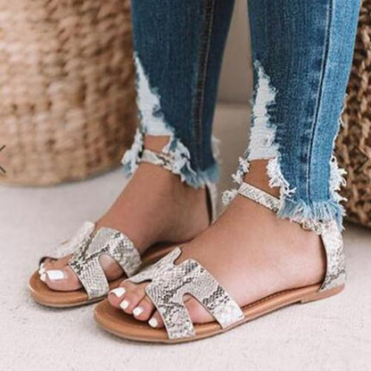 Slangenprint sandalen