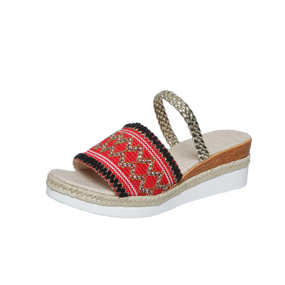 Sandalen met golfpatroon