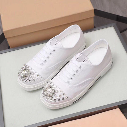 Ronde Teen Rubber Sole Lace schoen casual stijl Plain met sieraden