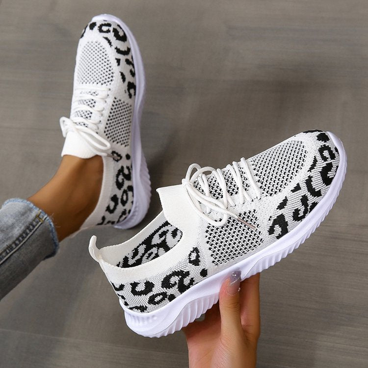 Dames Sneakers van Mesh met Luipaardprint