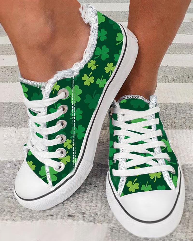 Groene klaver Shamrocks Sneakers