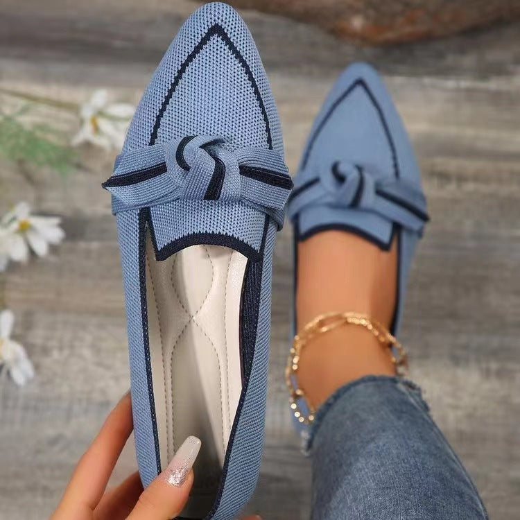 Fashion puntige Toe Bow platte schoenen