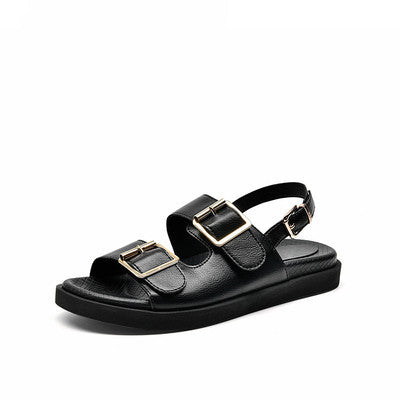 Vrouwen Gesp Decor Slingback Sandalen, Mode Zomer Vlakke Sandalen