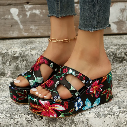 Zomerse sandalen met bloemenprint voor vrouwen