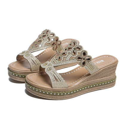 Fashion dames Boho zomer kristal slipper