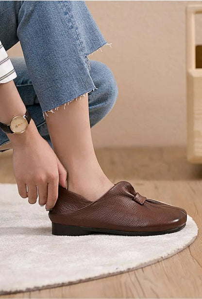 Leren casual schoenen met ronde tenen