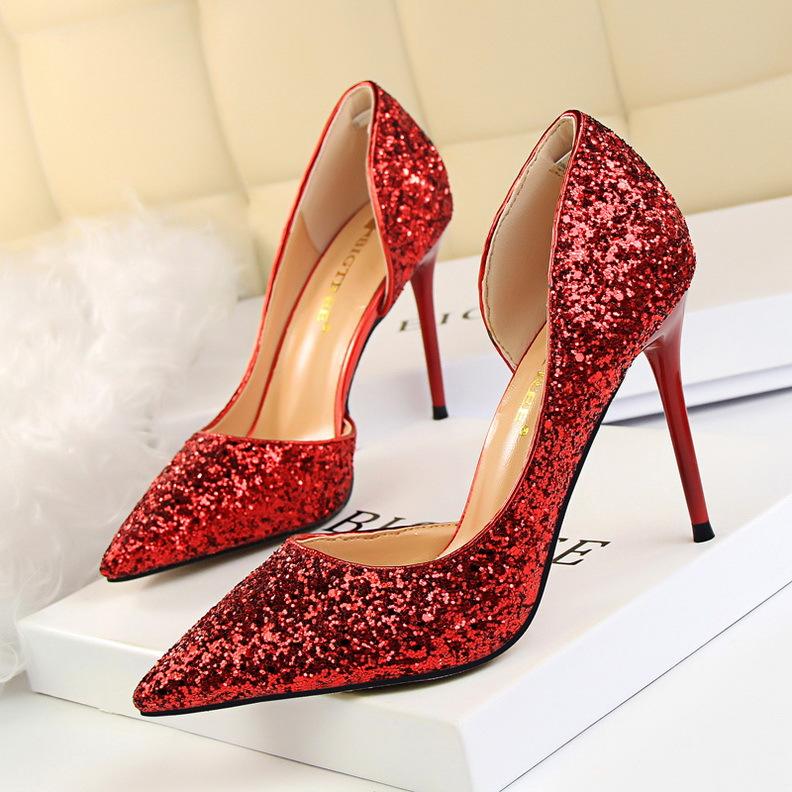 Vrouwen Glitter Decor Stiletto