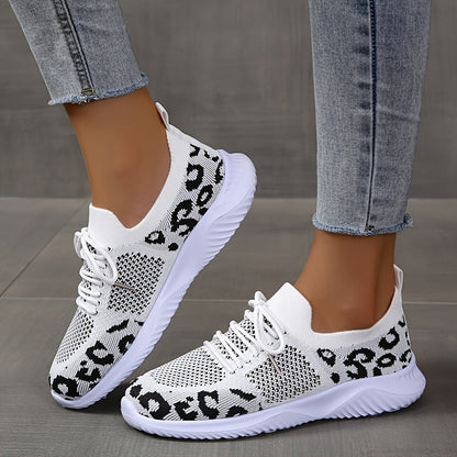 Dames Sneakers van Mesh met Luipaardprint