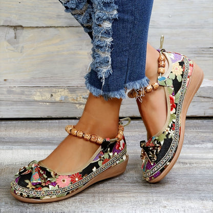 Multicolor Boog-Accent Kralen Enkelband Flats