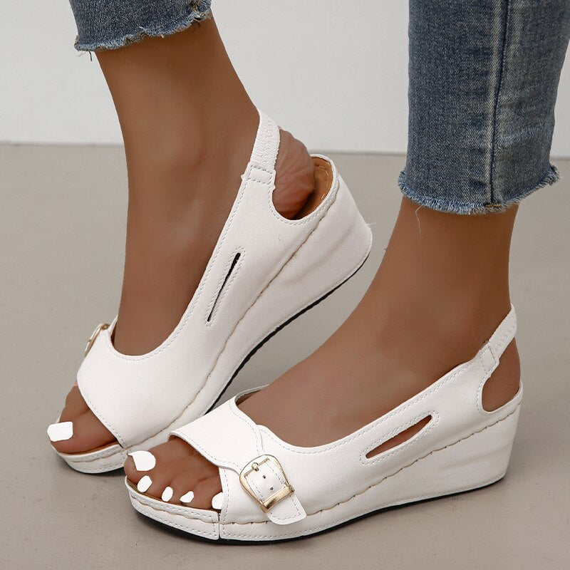 Womens Peep Toe Wedge Sandals