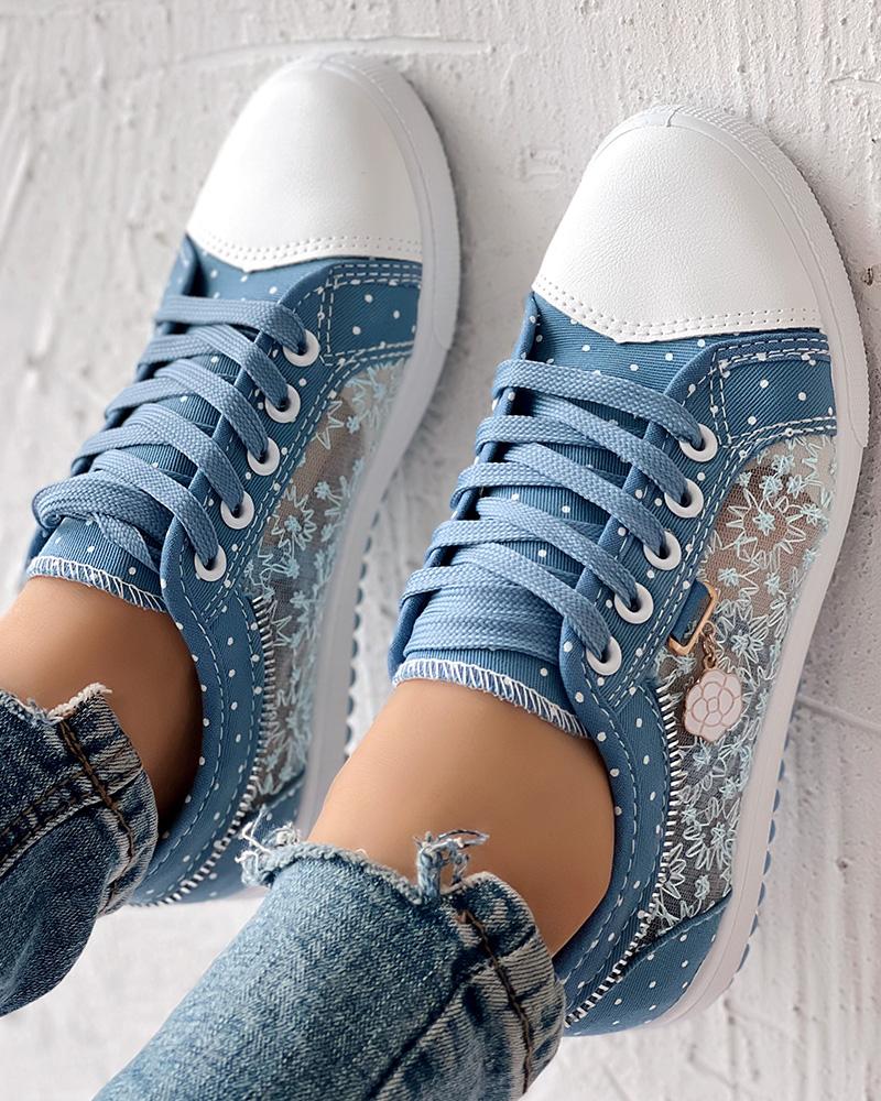 Dames Mesh Platte Sneakers