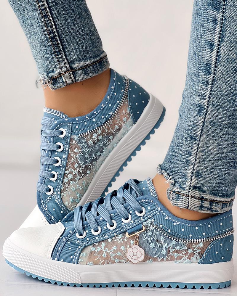 Dames Mesh Platte Sneakers