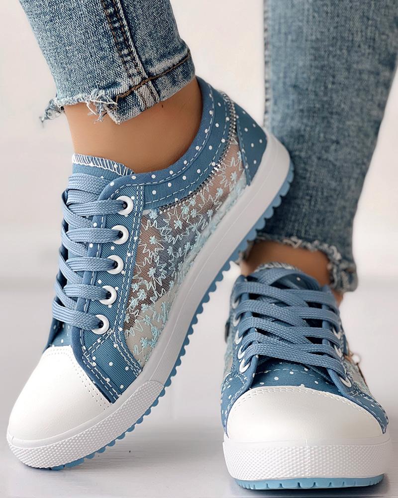 Dames Mesh Platte Sneakers