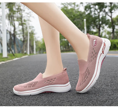 Dames Dames Slip On Memory Foam Casual Smart Walking Work Trainers Schoenen Maat