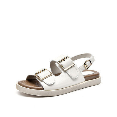 Vrouwen Gesp Decor Slingback Sandalen, Mode Zomer Vlakke Sandalen