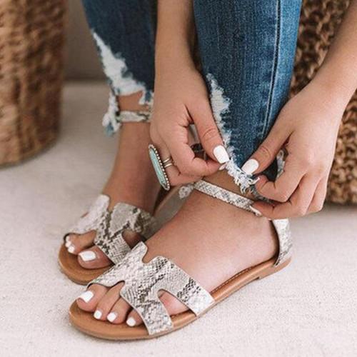 Slangenprint sandalen