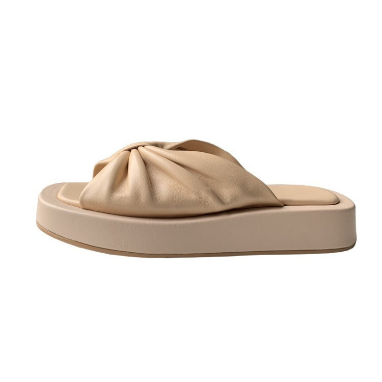 Rok Slippers Geknoopte Dames Platform Slippers