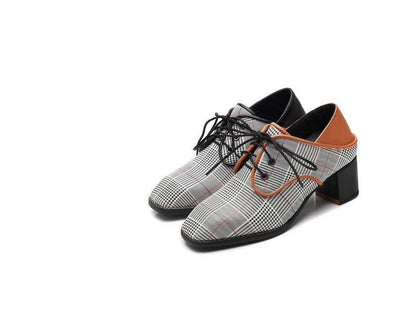 Puntige blok elegante retro schoenen