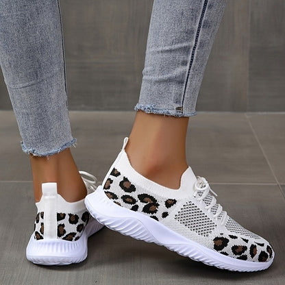 Dames Sneakers van Mesh met Luipaardprint