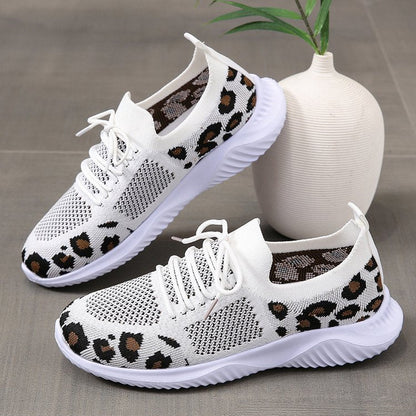 Dames Sneakers van Mesh met Luipaardprint