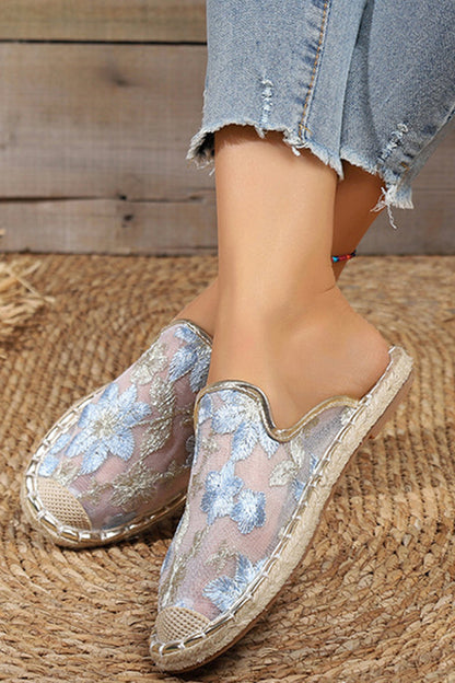 Vrouwen zomer kant bloem ademend platte zool Slip-Ons