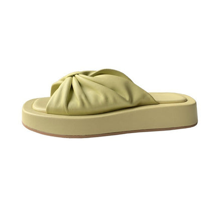 Rok Slippers Geknoopte Dames Platform Slippers