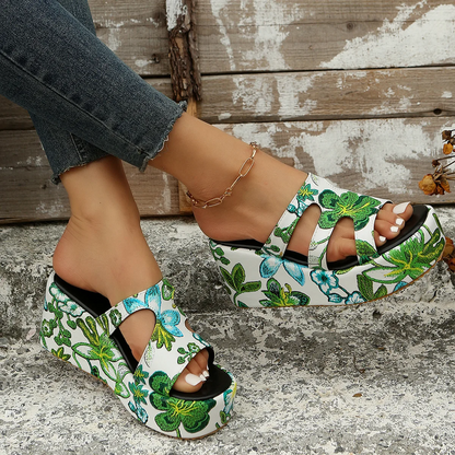 Zomerse sandalen met bloemenprint voor vrouwen