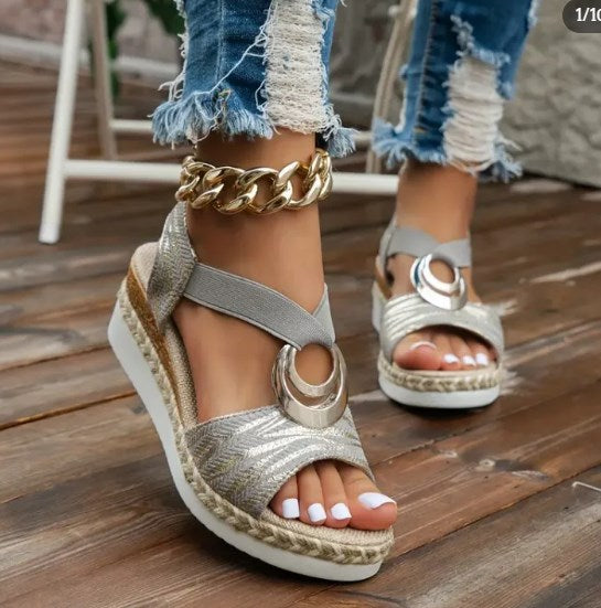 Zomer Rome Wedge Strand Sandalen