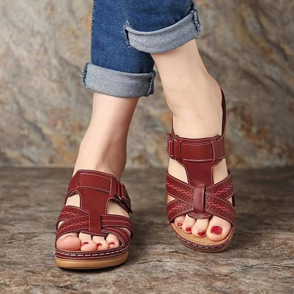 Leren sandalen met zachte zolen