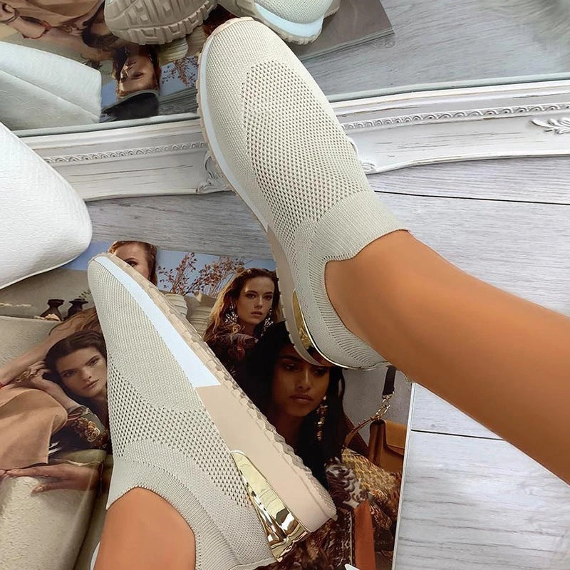 Vrouwen Casual Sneakers Slip Op Klassieke Jogging Pompen Schoenen