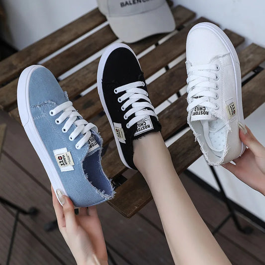 Dames Denim Platte Sneakers