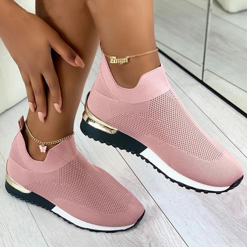 Vrouwen Casual Sneakers Slip Op Klassieke Jogging Pompen Schoenen