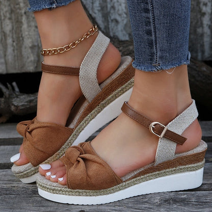 Vrouwen Bow Wedge Zomersandalen