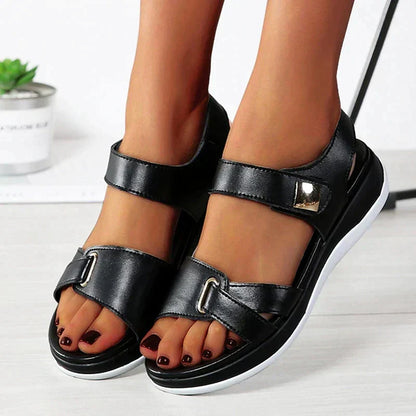 Leren Platte Sandalen Voor Vrouwen